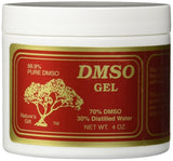 Nature's Gift DMSO Gel non parfumé, bouteille 4 oz, usage potentiel comme solvant sûr.