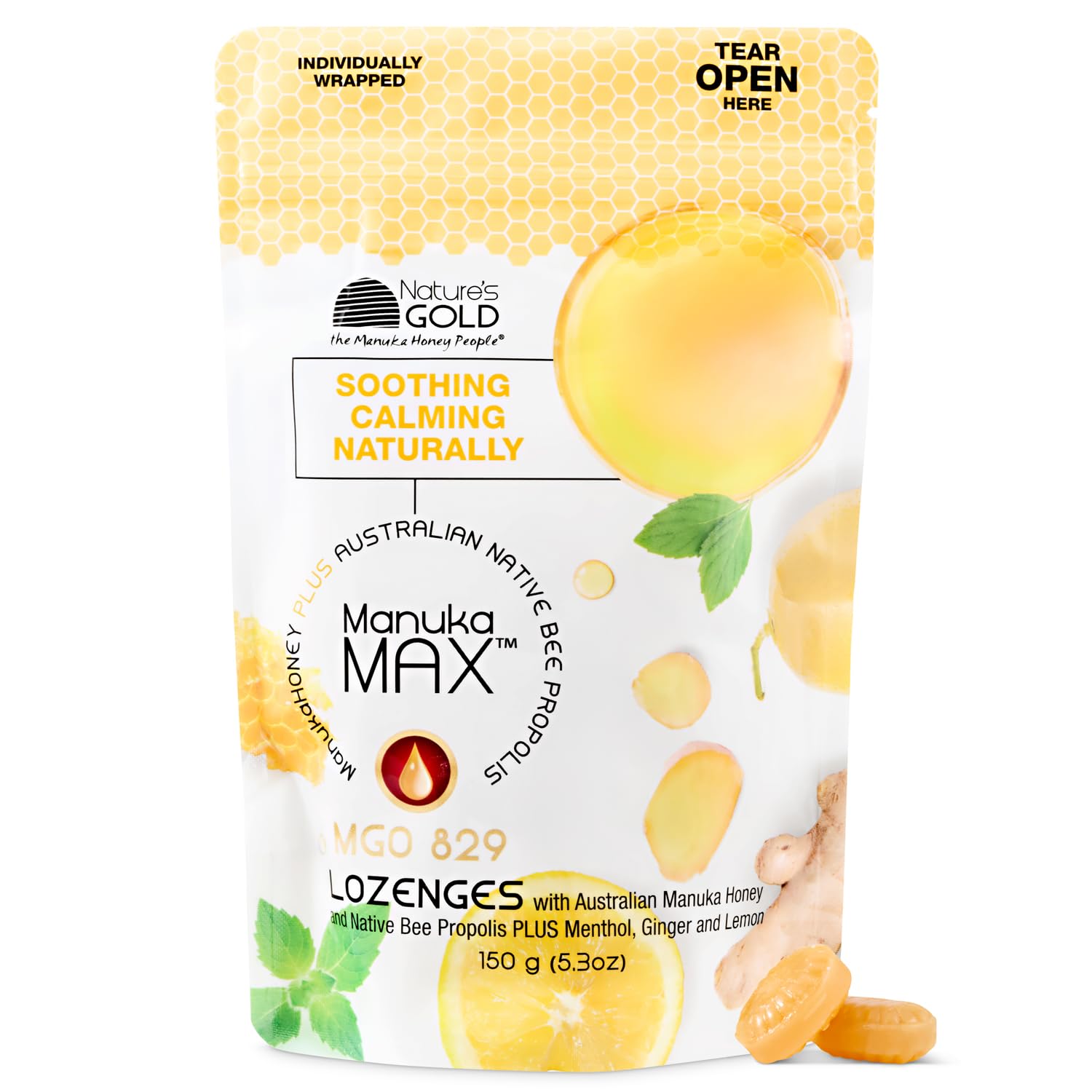 Nature's Gold pastilles – boîte ouverte, dégustation pratique en déplacement.