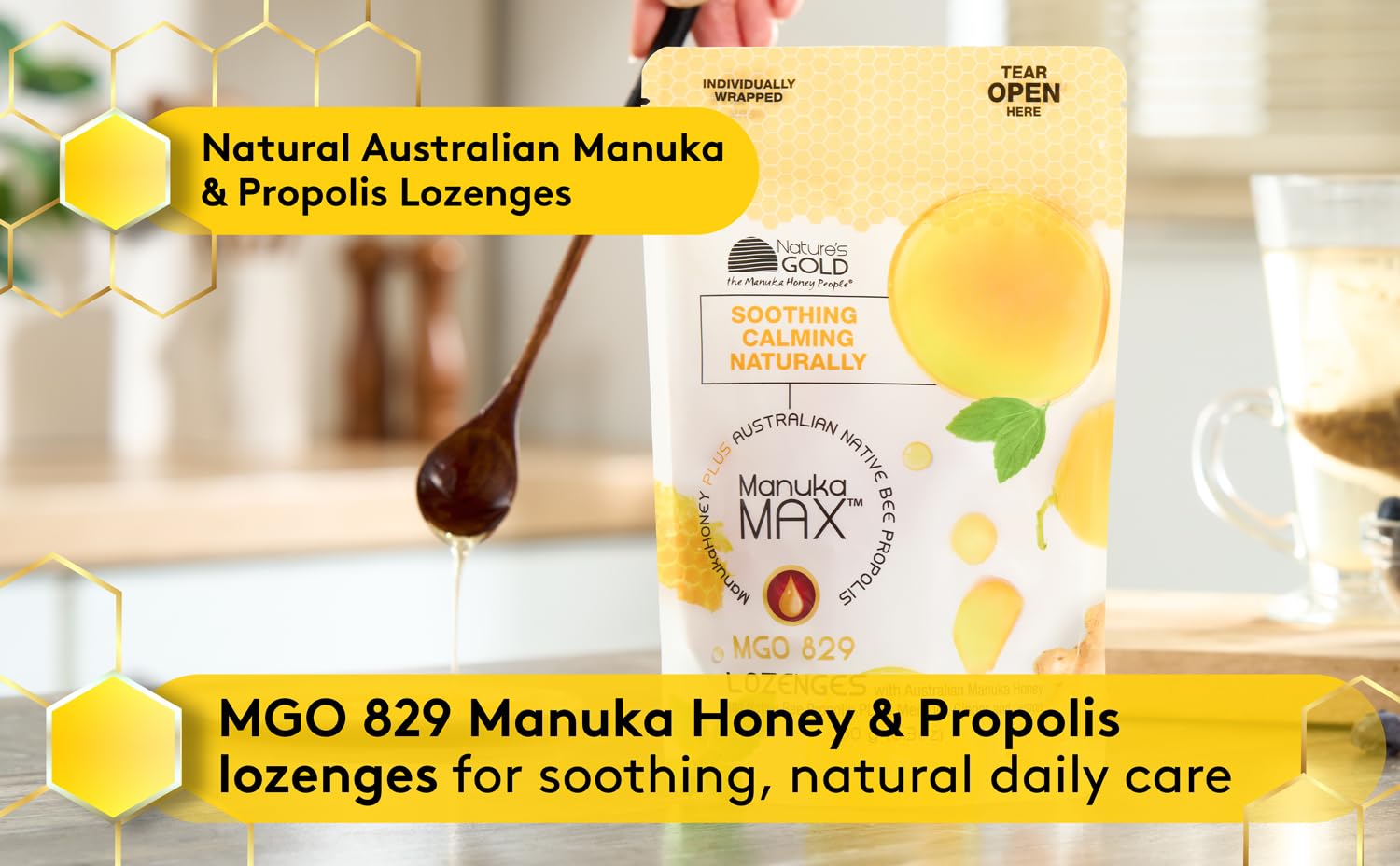 Nature's Gold pastilles – douceur et arôme naturel, pause rafraîchissante.