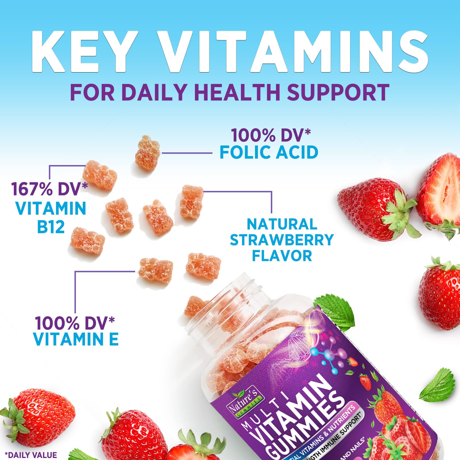 Nature's Gummies: option végétarienne et naturelle pour adultes.