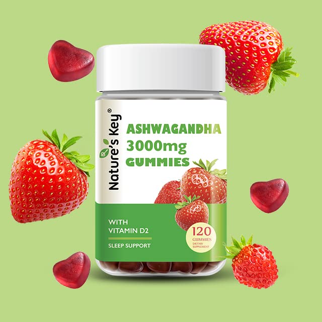 Flacon Nature's Key Ashwagandha Gummies 120 gommes pratique