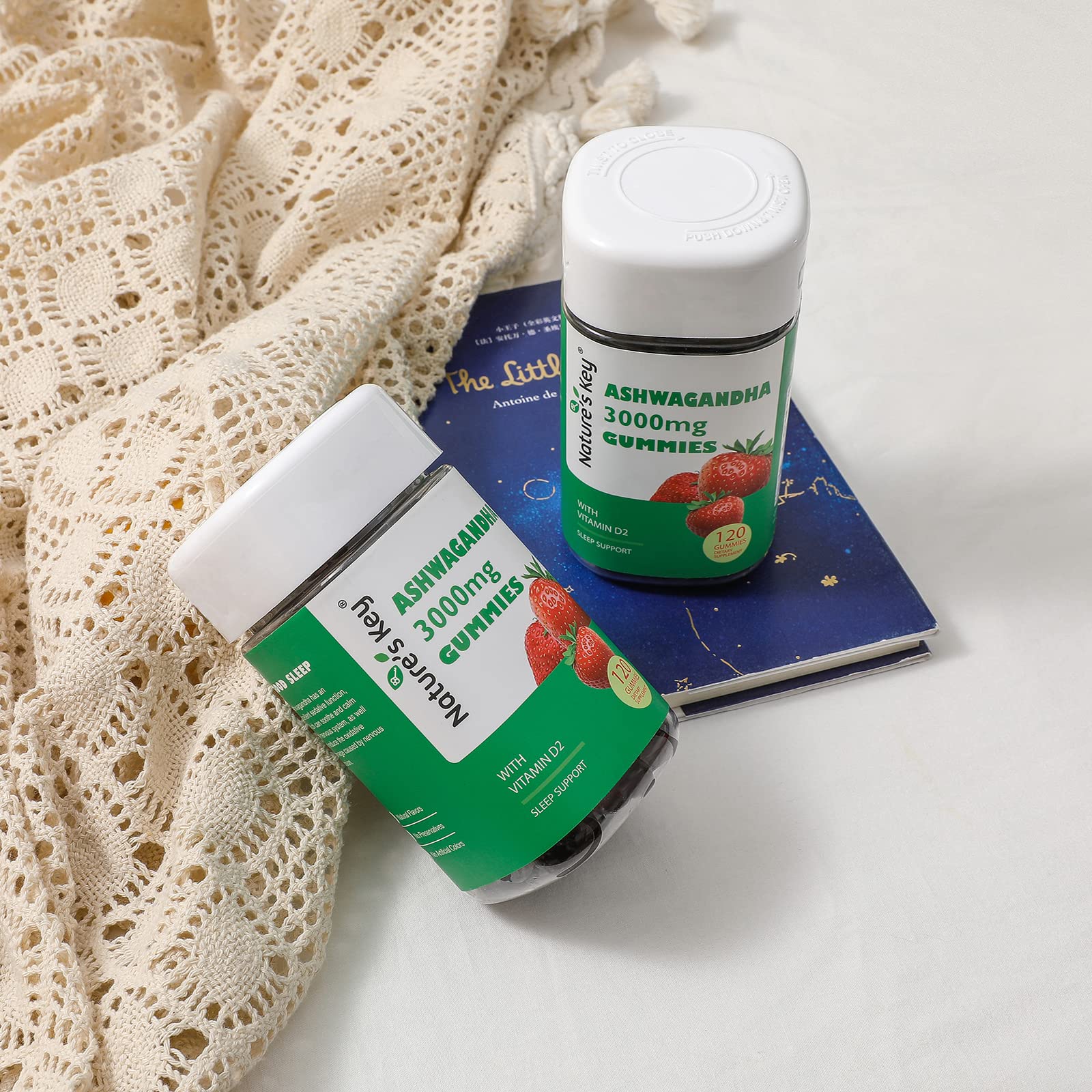 Ingrédients naturels Nature's Key Ashwagandha Gummies sans allergènes
