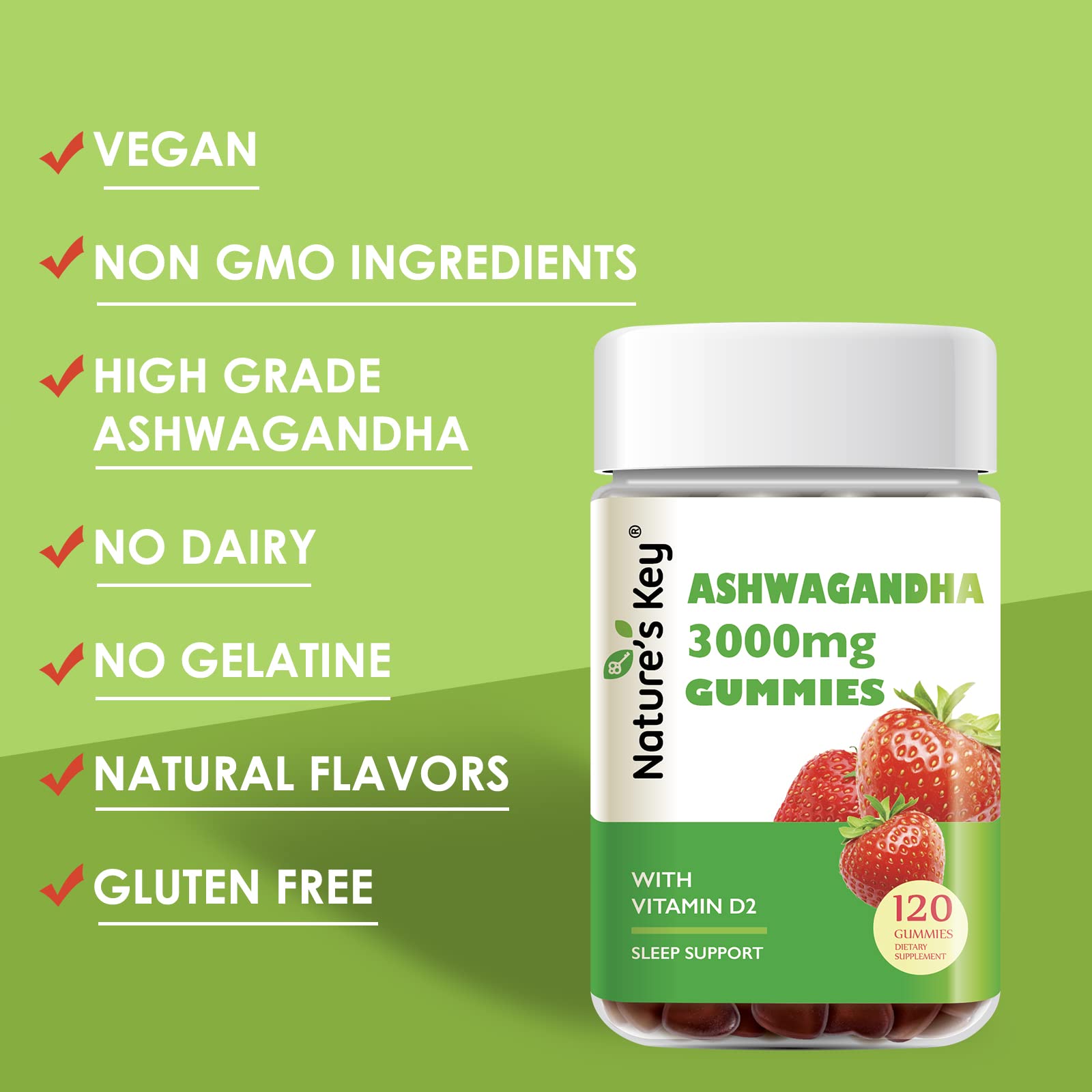 Dose quotidienne prête à l’emploi Nature's Key Ashwagandha Gummies
