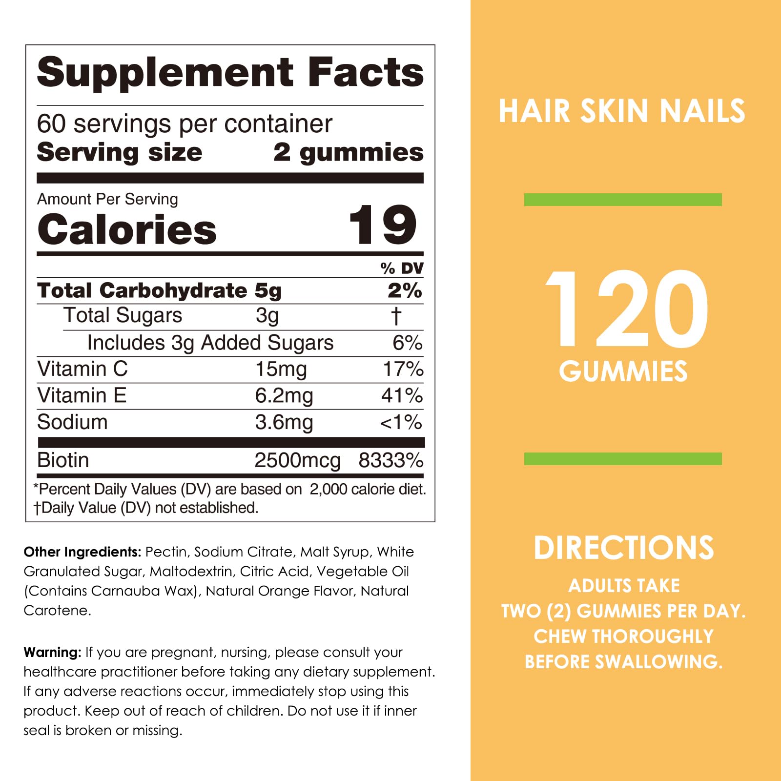 Emballage clair et pratique pour Nature's Key Biotin Gummies.