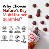 Nature's Key gommes pour femmes fraise – dose quotidienne prête à être consommée.