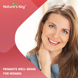 Nature's Key gommes pour femmes fraise – étiquette détaillant vitamines et minéraux.