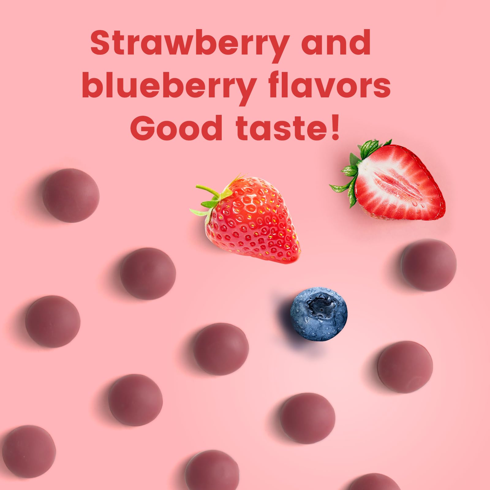 Nature's Key gommes pour femmes fraise – gros plan sur les gommes fruitées.