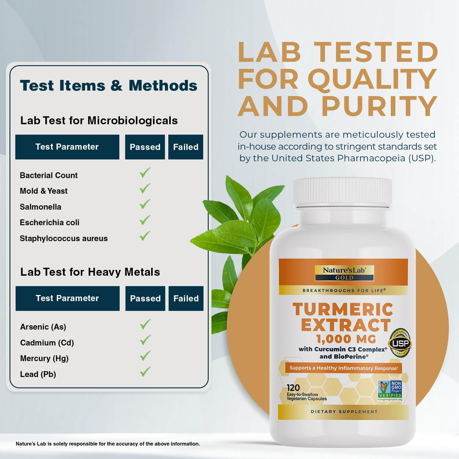 Nature's Lab Flacon Turmeric prêt à l'emploi pour usage quotidien
