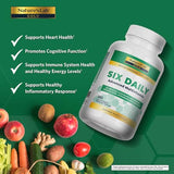Nature's Lab Six Par Jour Avancée Multivitamine – gélules faciles à avaler avec un verre d'eau.
