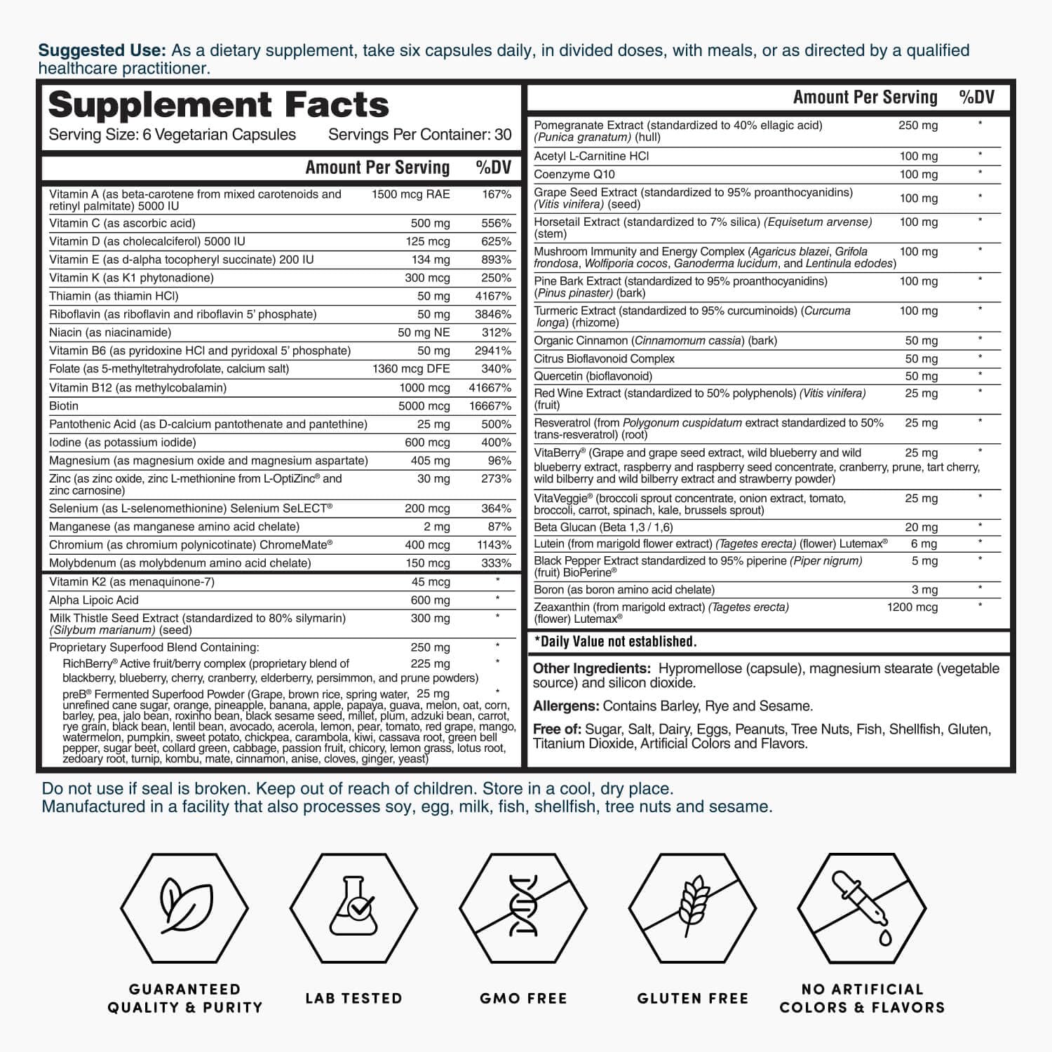 Nature's Lab Six Par Jour Avancée Multivitamine – routine matinale simplifiée avec prise unique.