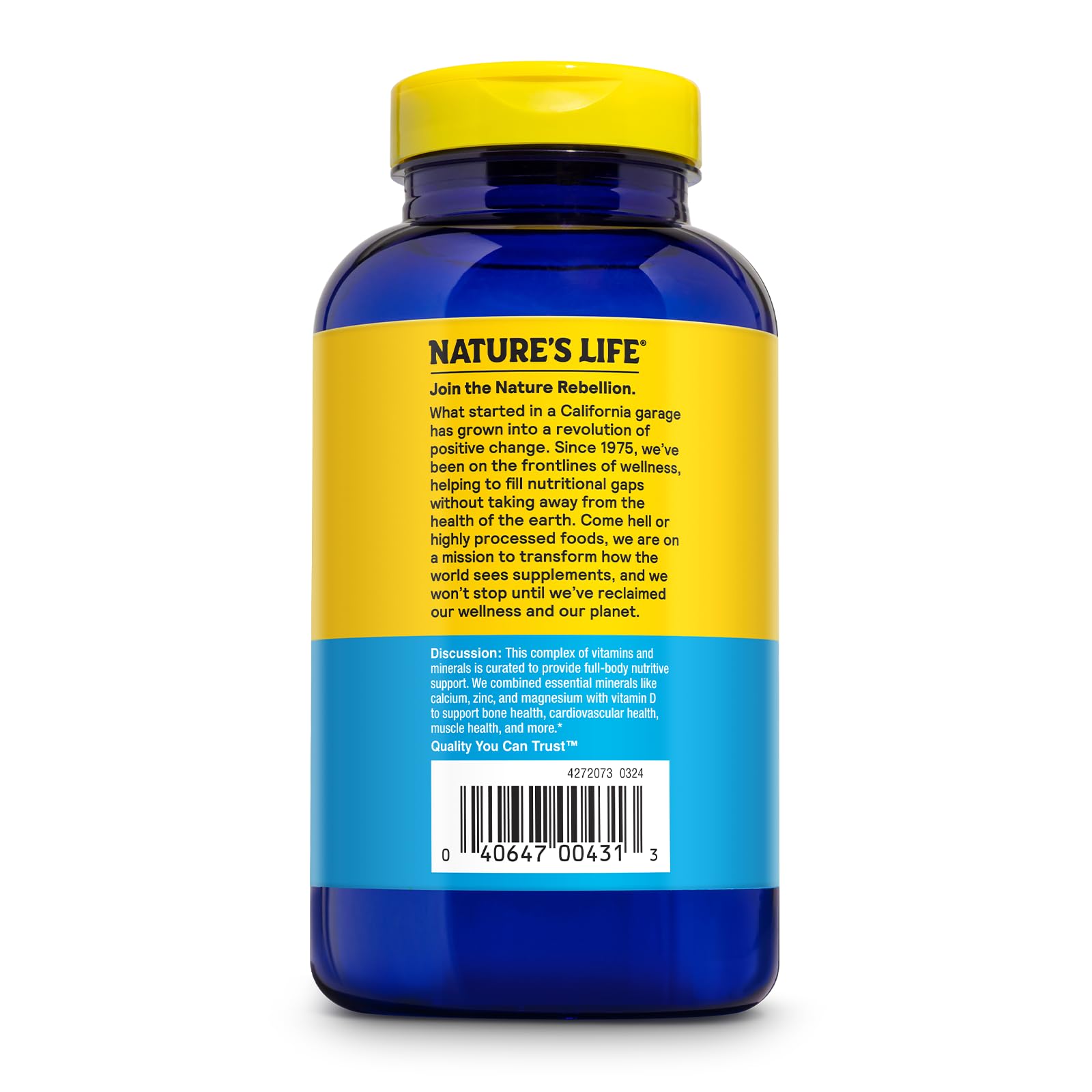 Nature's Life calcium-magnésium-zinc: absorption améliorée via vitamine D et magnésium