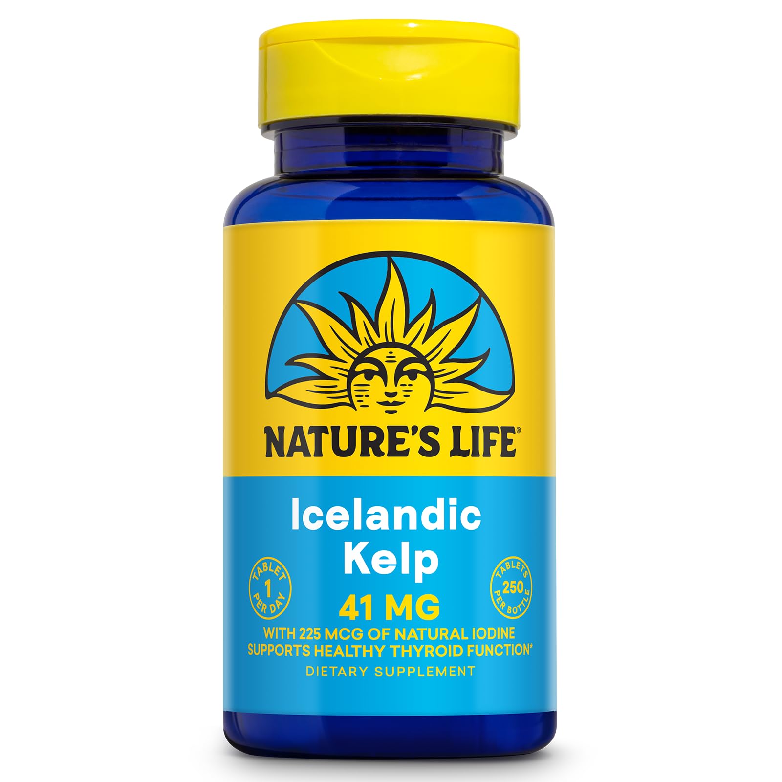 Nature's Life algue islandaise en comprimés pour l'apport en iode naturel