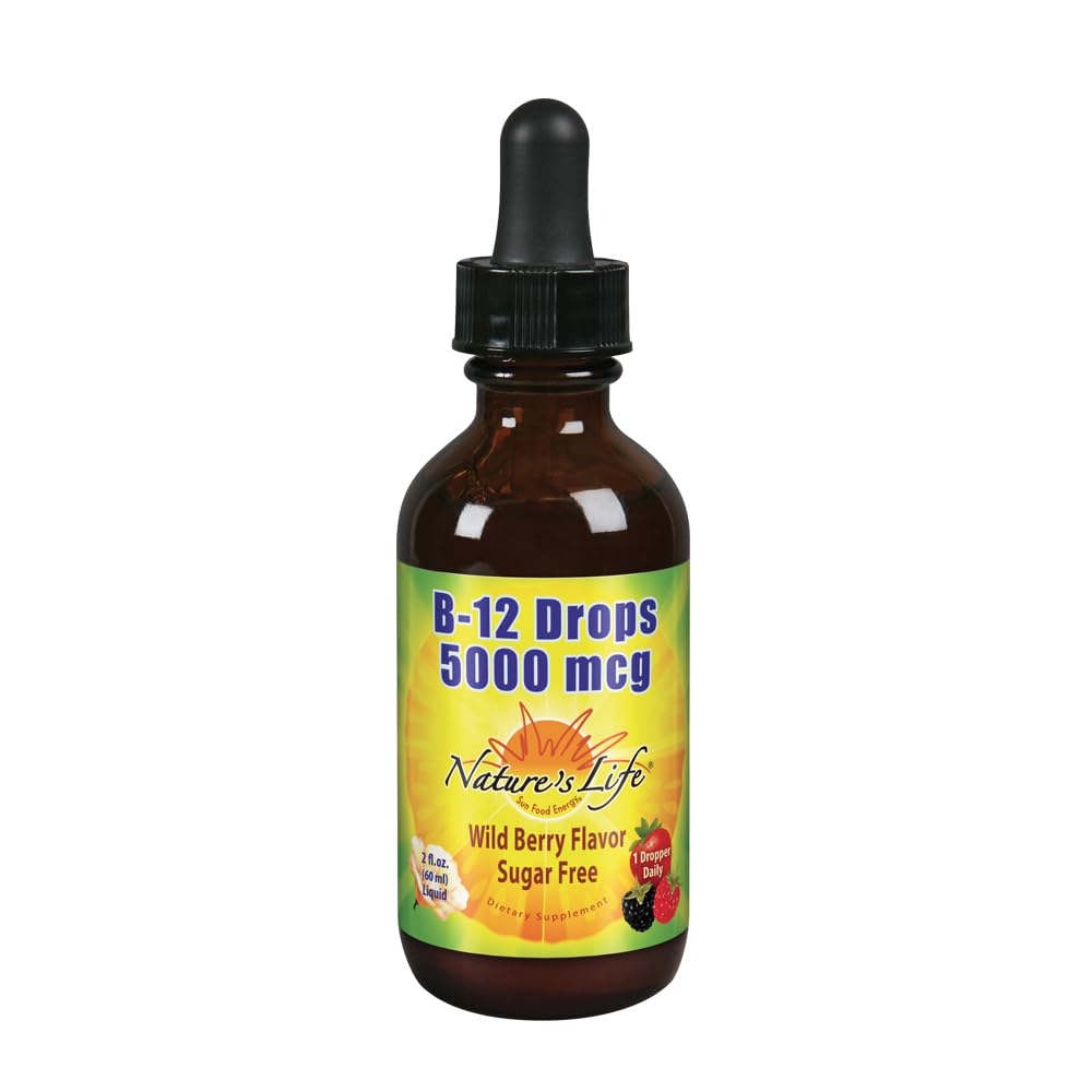 Nature's Life B-12 Drops: bouteille avec pipette pour une administration pratique