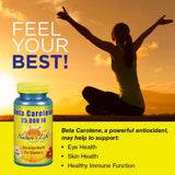 Étiquette Nature's Life Beta Carotene affichant la dose par portion