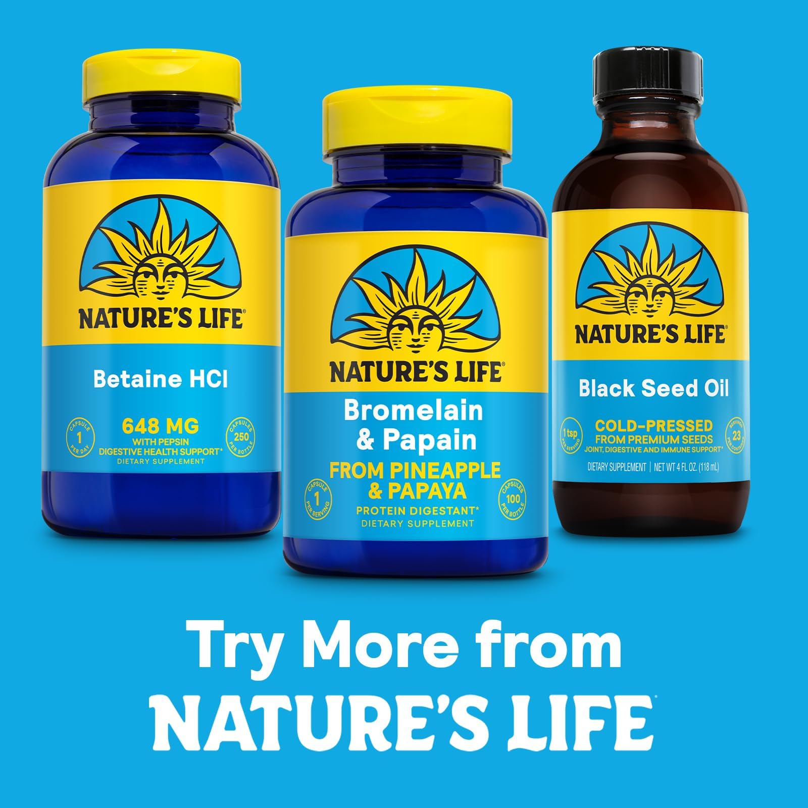 Nature's Life Bromélaïne et Papain - laboratoire certifié, qualité et pureté.