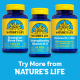 Nature's Life Bromelain Sinus Ease – boîte vegan et 33 portions pratiques.