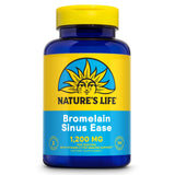 Nature's Life Bromelain Sinus Ease – bouteille, soutien immunitaire potentiel et clarté.