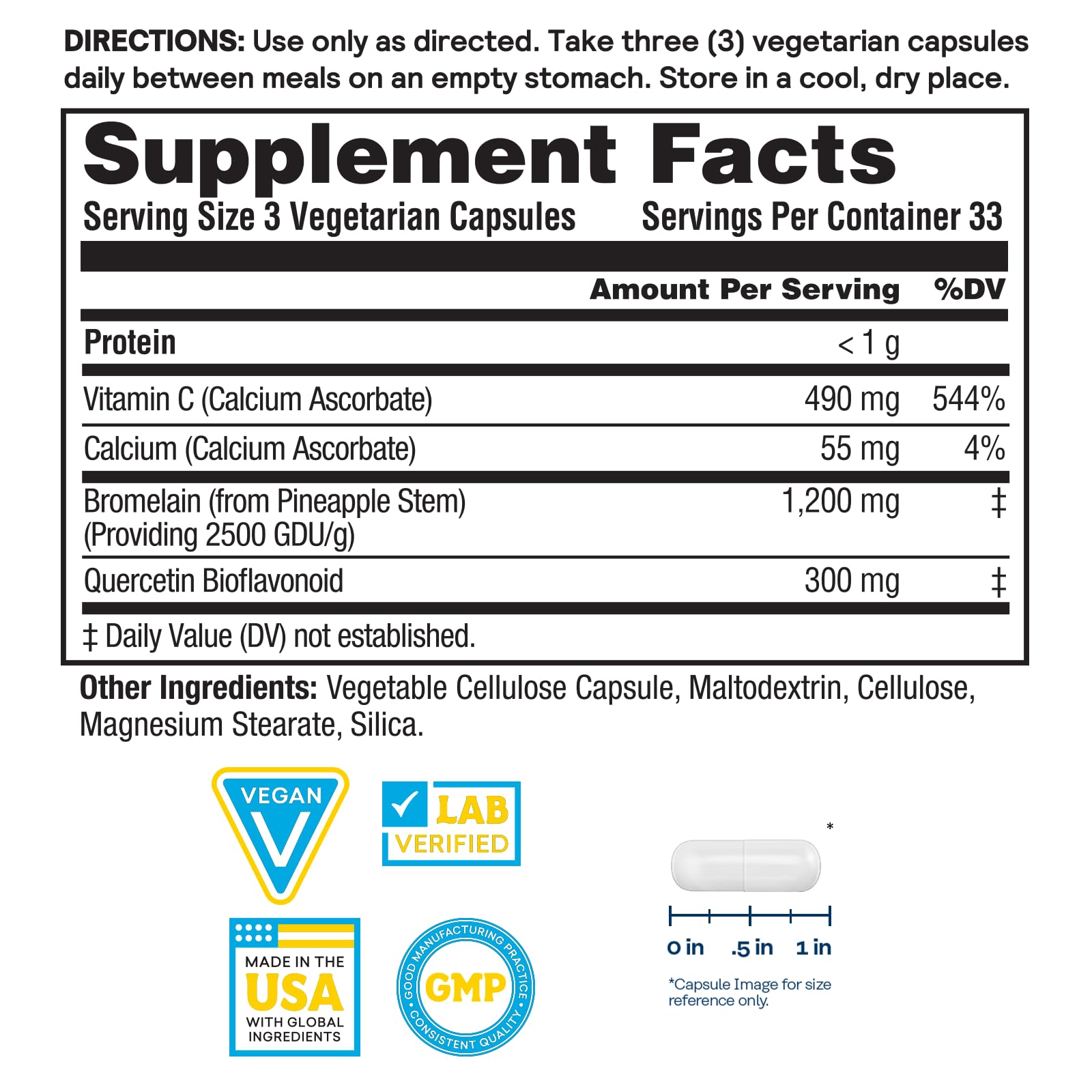 Nature's Life Bromelain Sinus Ease – capsules, format pratique pour digestion et articulations.