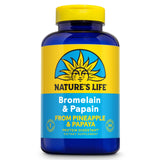 Nature's Life bromélaïne et papain en bouteille, soutien digestif naturel et facile.