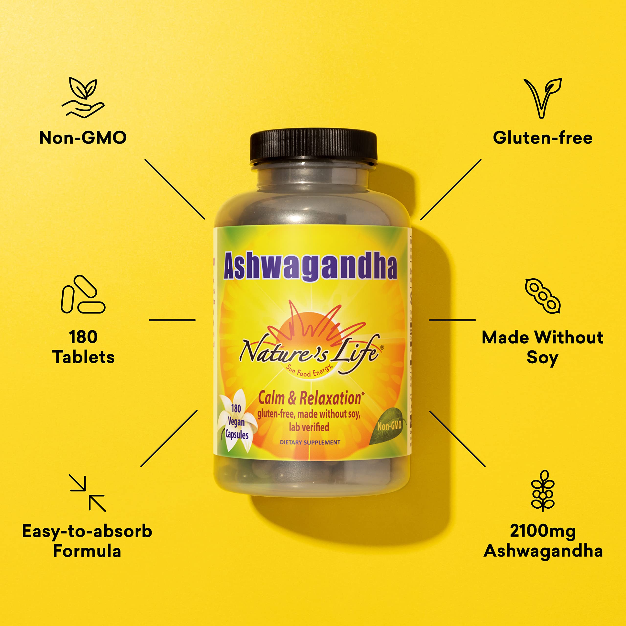 Nature's Life Ashwagandha, certification BPF et fabrication soignée.