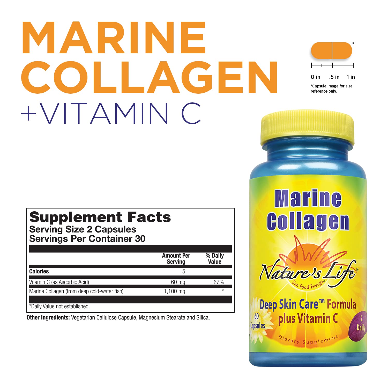 Nature's Life Collagène Marin – capsules faciles à avaler pour une routine beauté quotidienne.