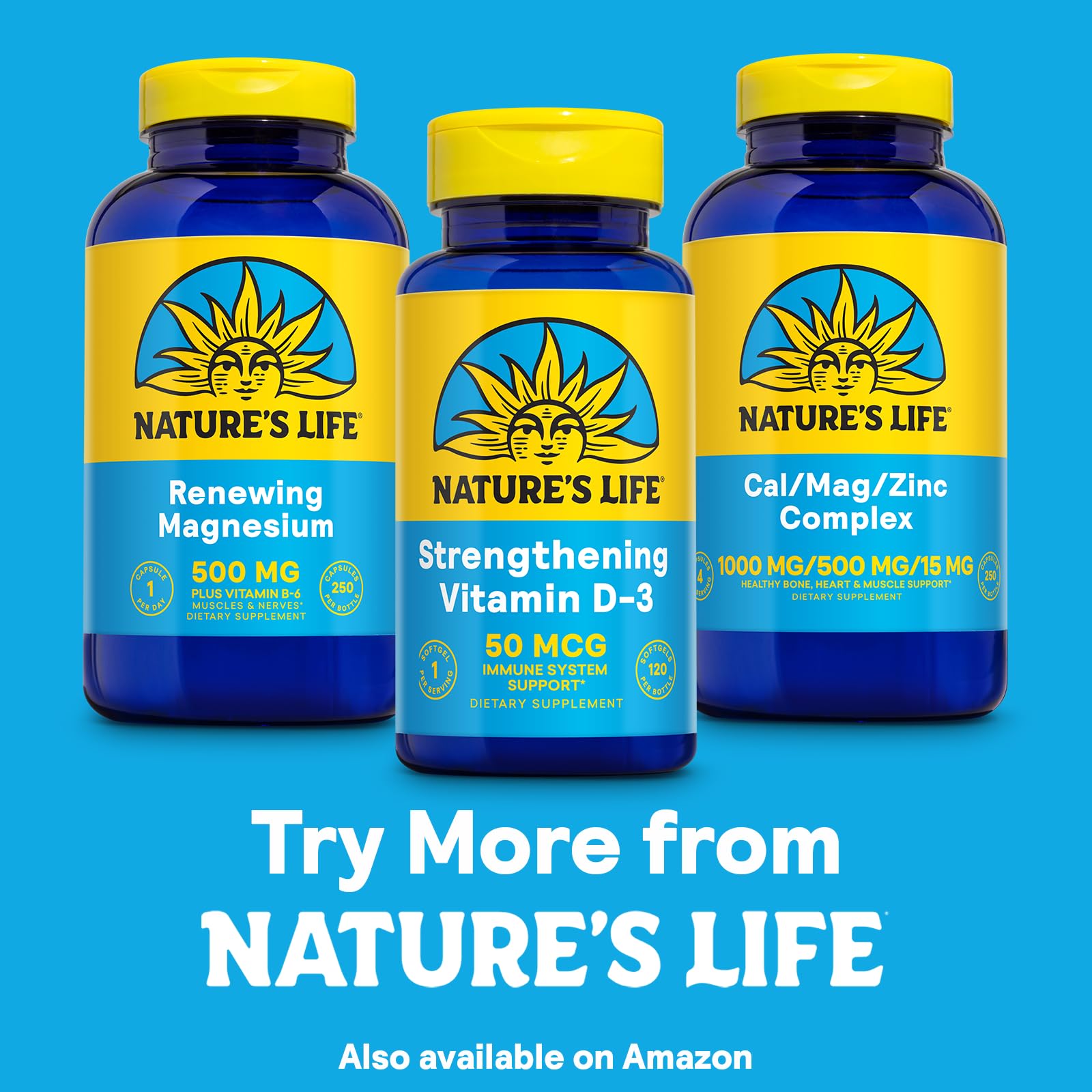 Nature's Life D3 – packaging et 120 portions pour usage mensuel.