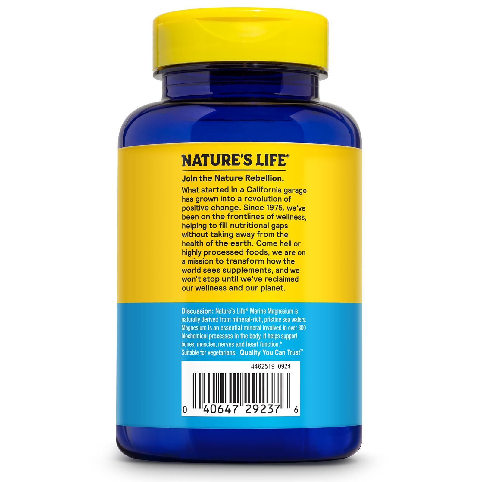 Nature's Life Marine Magnesium 500mg — extrait des eaux nordiques pour une source pure