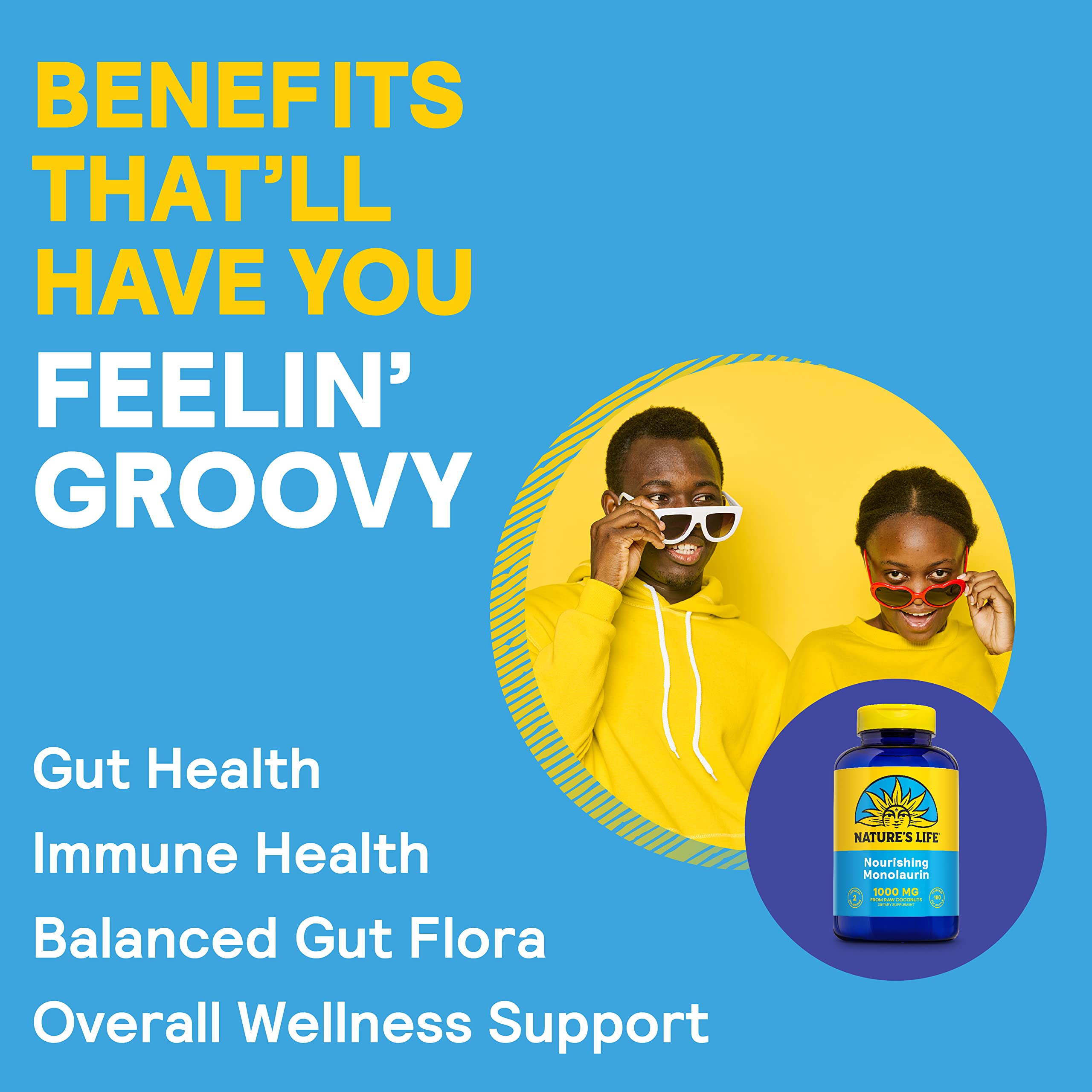 Nature's Life Monolaurin – image mettant en avant le soutien immunitaire potentiel.