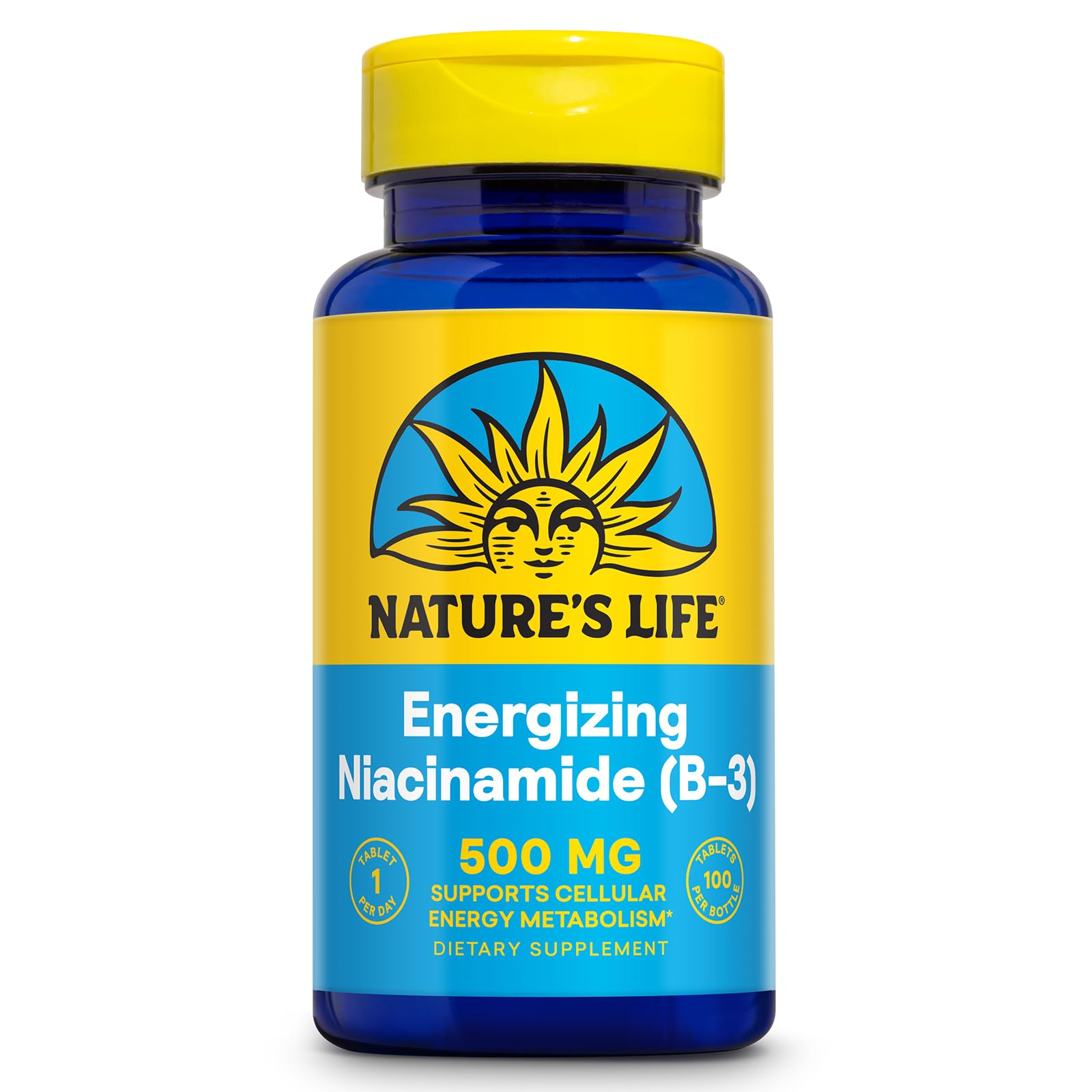 Nature's Life Niacinamide, emballage blister, sans flush et pratique.