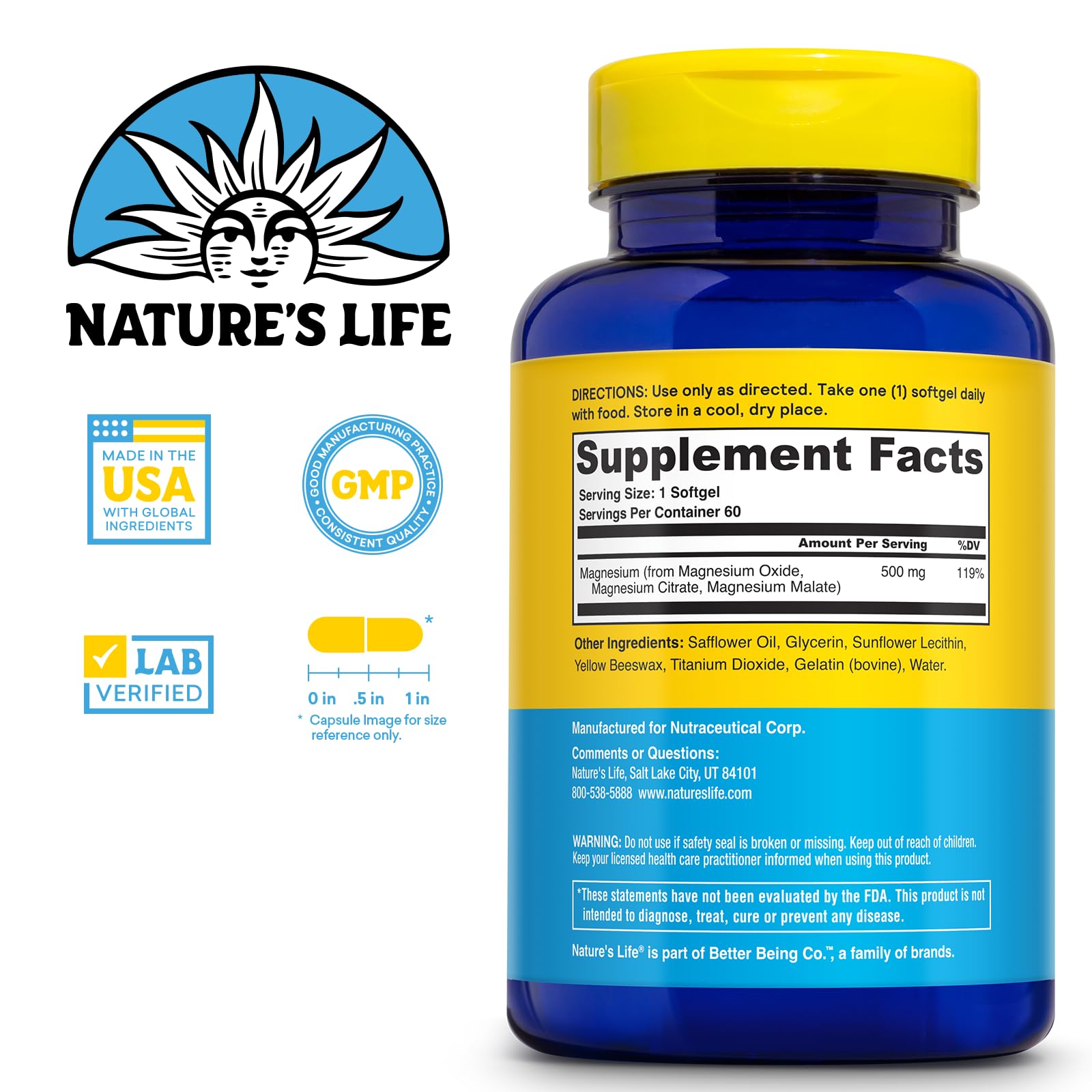 Nature's Life SoftMag – prise en main, gélules faciles à avaler.