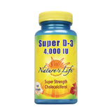 Nature’s Life Super D-3 : bouteille gélules molles, soutien potentiel des os et de l’immunité.