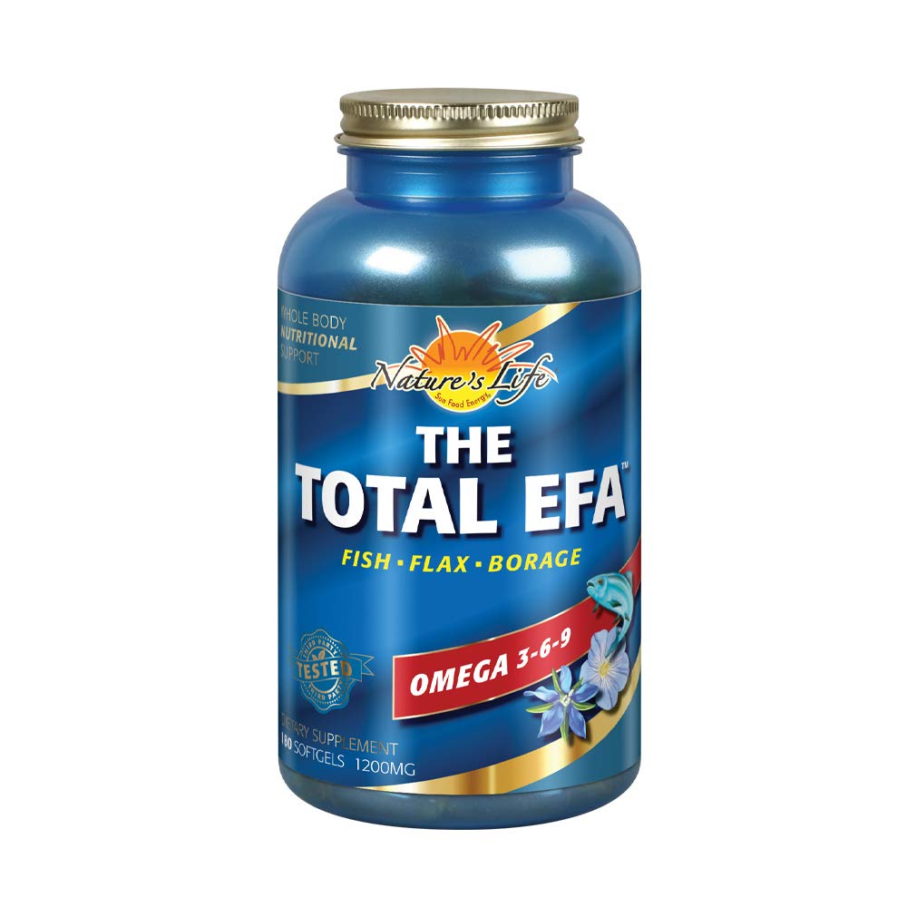 Nature's Life Total EFA: bouteille d'huile de poisson, soutien potentiel des articulations et peau saine