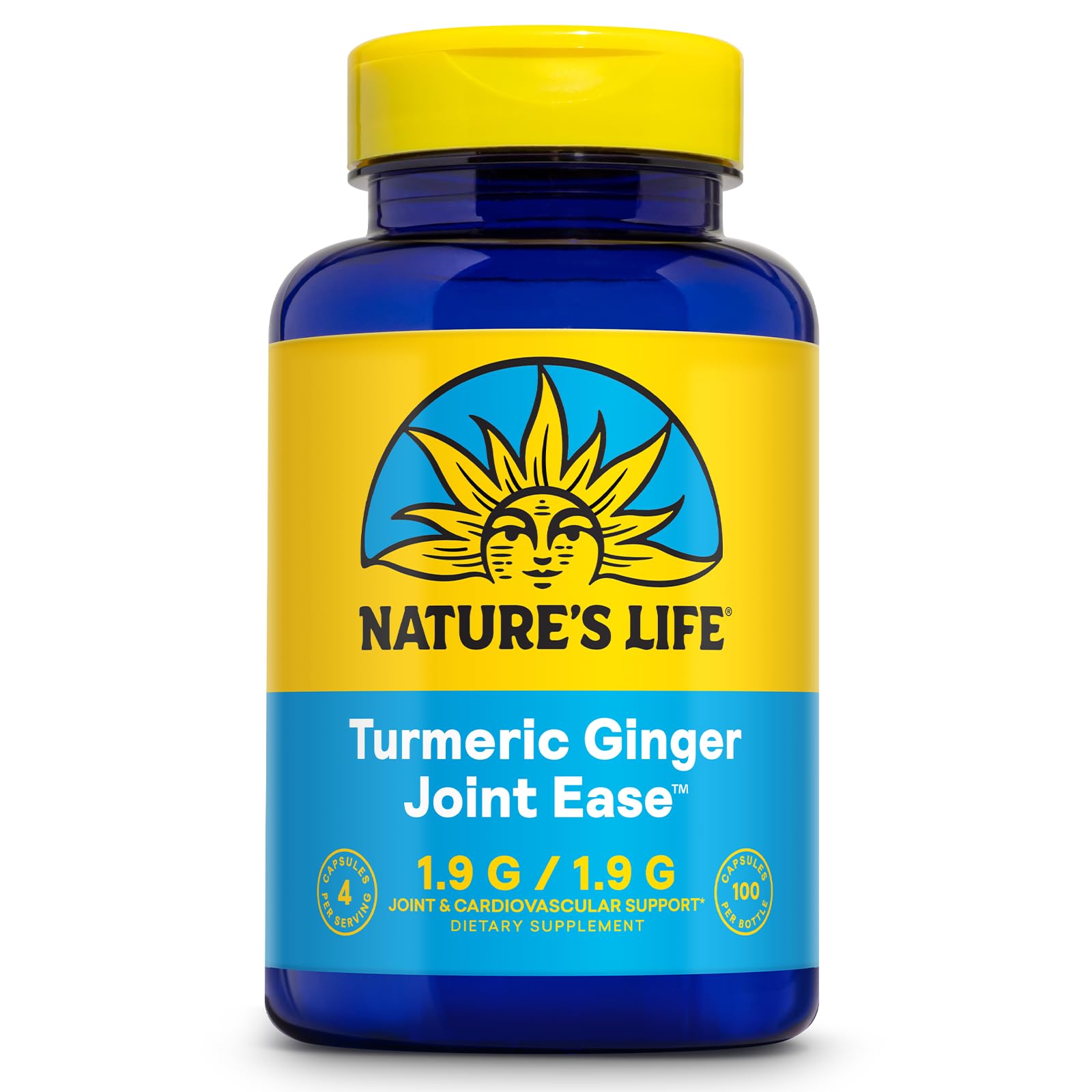 Nature's Life Turmeric Ginger Joint Ease – gelules pour soutien quotidien des articulations et mobilité.