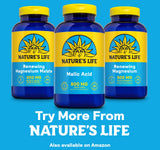 Nature's Life Acide Malique 800 mg — utilisation journalière pour énergie et confort musculaire.