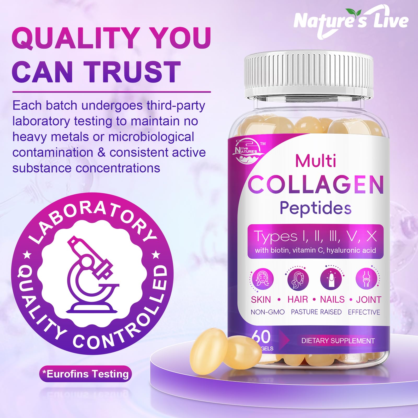 Nature's live acide hyaluronique et vitamine C, complément quotidien utile