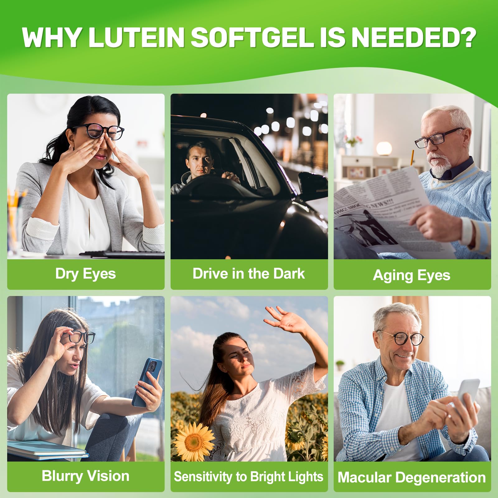Nature's live Luteine-Zéaxanthine, tableau des nutriments pour votre routine visuelle
