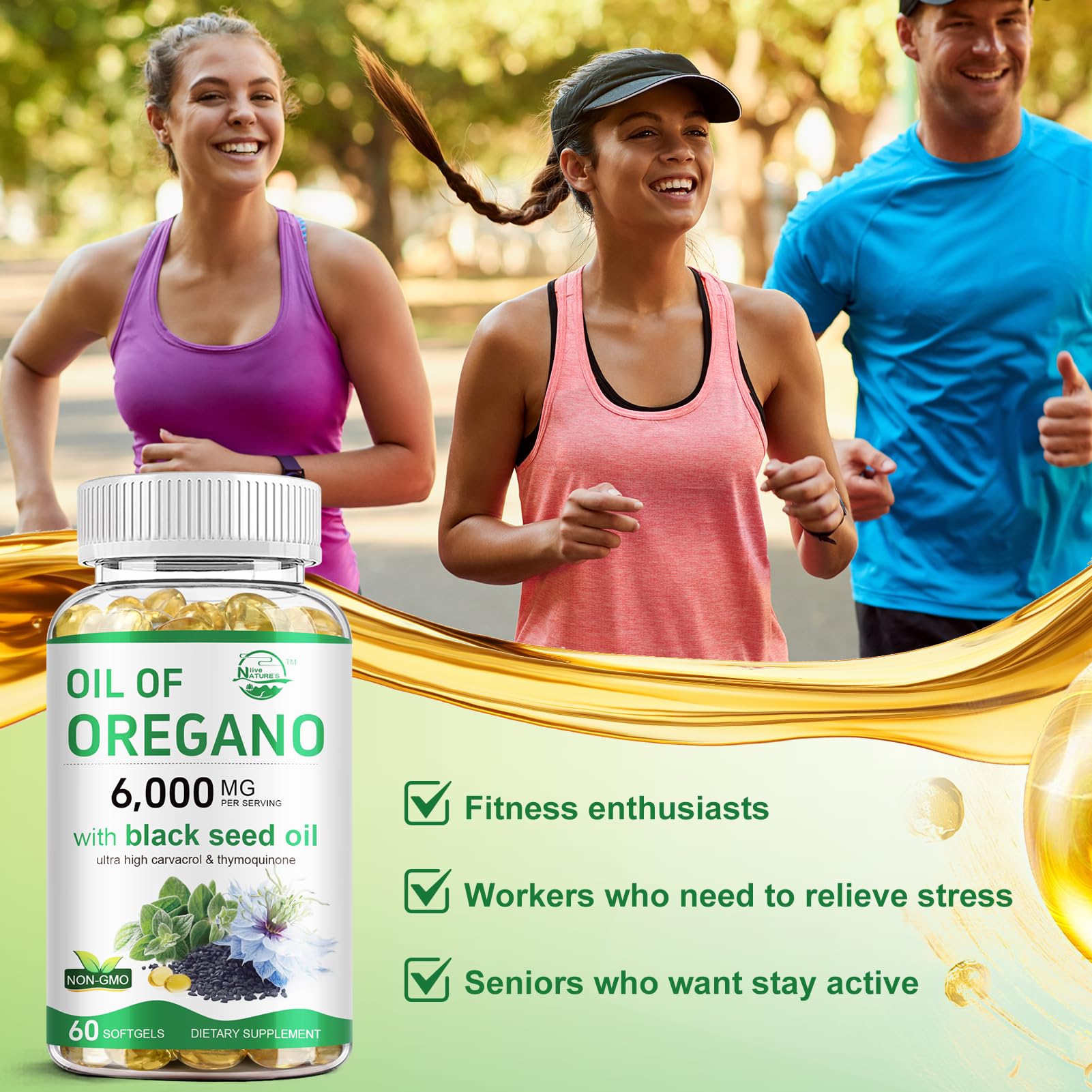 Nature's live sans OGM huile d'origan: option pure et sans OGM.
