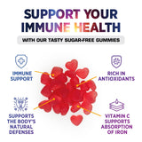 Dose de 90 mg Vitamine C par portion dans Nature's Nutrition Gummies framboise
