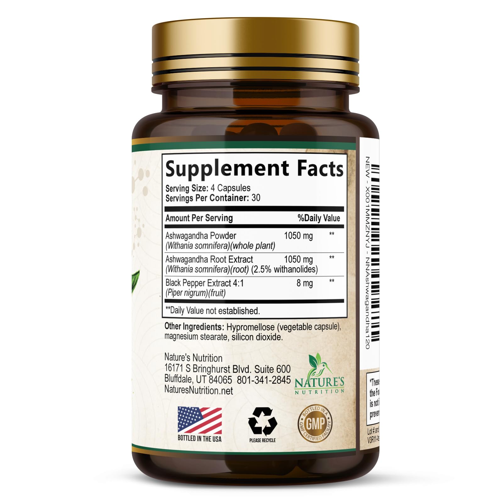 Ambiance quotidienne saine avec Nature's Nutrition Ashwagandha.