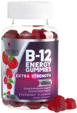 Gommes B12 Énergie Nature's Nutrition dans leur bouteille, soutien potentiel à l'énergie quotidienne.