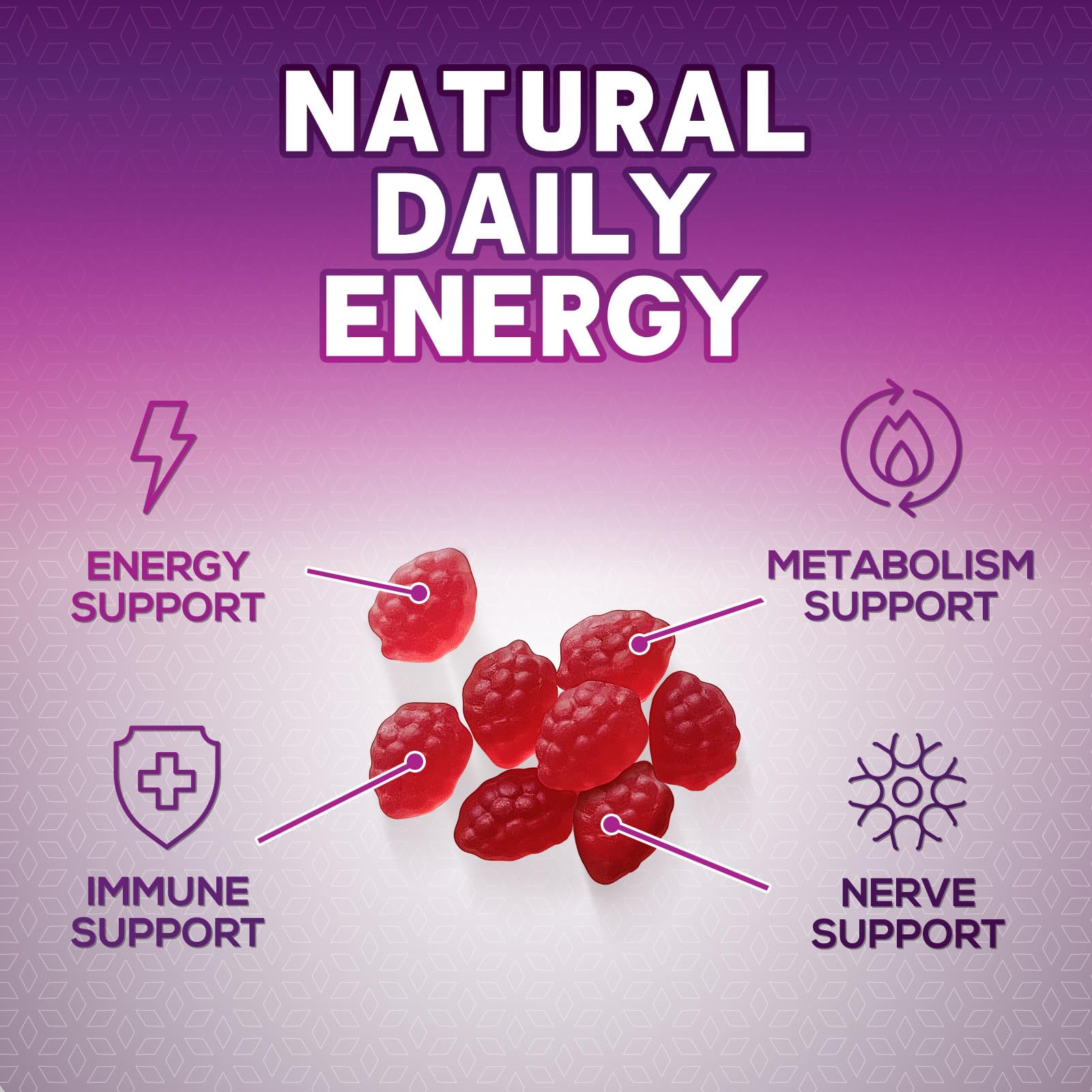 Personne prenant une gomme Nature's Nutrition B12 Énergie pendant l'activité.