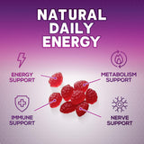 Personne prenant une gomme Nature's Nutrition B12 Énergie pendant l'activité.