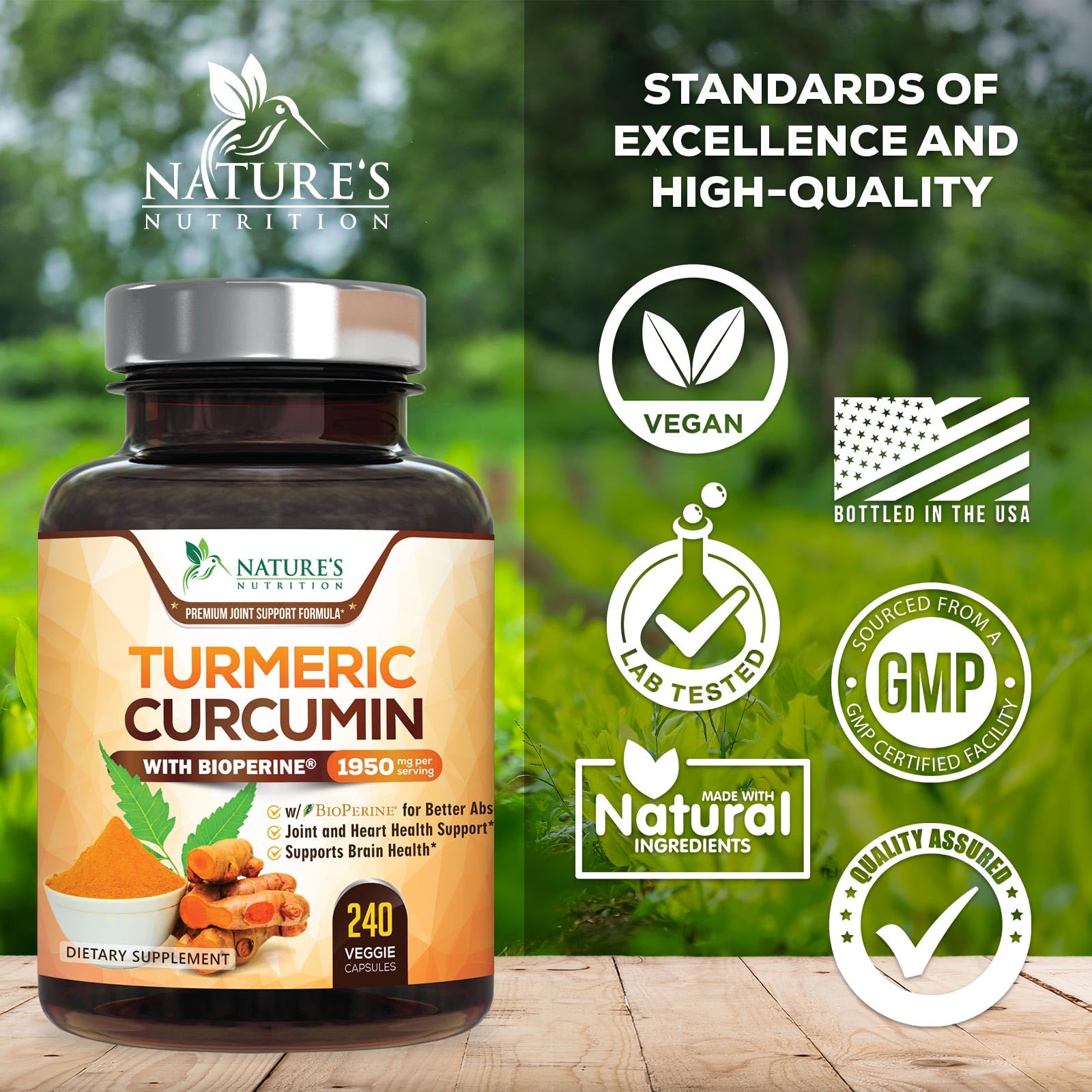 Nature's Nutrition BioPerine - Capsule et mélange pour absorption améliorée.