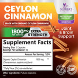 Bouteille Nature's Nutrition Cannelle Ceylon biologique prête à intégrer votre routine.
