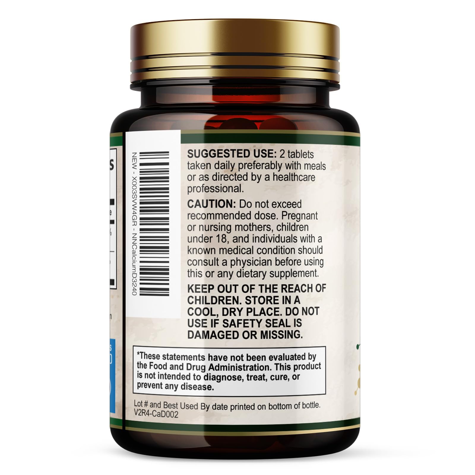 Nature's Nutrition bouteille pratique et recyclable sur le comptoir.