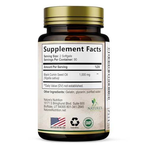 Nature's Nutrition: capsules molles, 180 unités pour un usage durable.