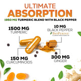 Nature's Nutrition Curcuminoïdes 95%, concentration élevée pour l'utilisation quotidienne.