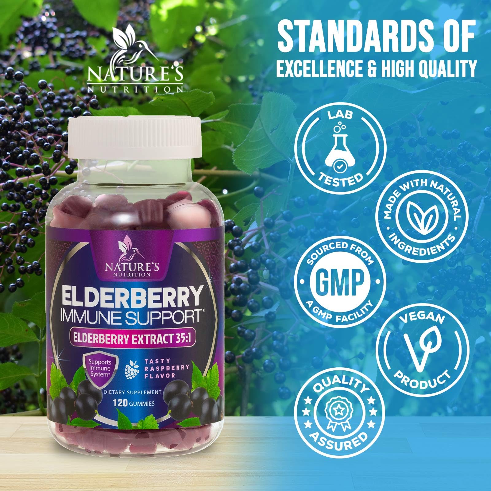 Gommes véganes Nature's Nutrition sans gluten pour toute la famille.