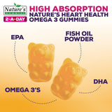 Nature's Nutrition Omega3 étiquette sur l'emballage montrant EPA et DHA.