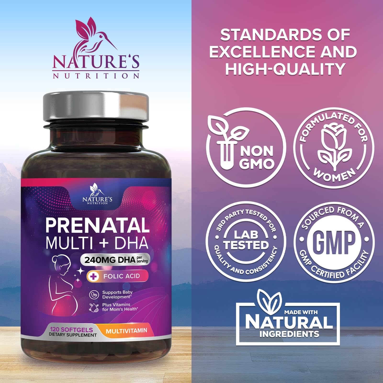 Nature's Nutrition – formulation sans OGM adaptée au pré-natal
